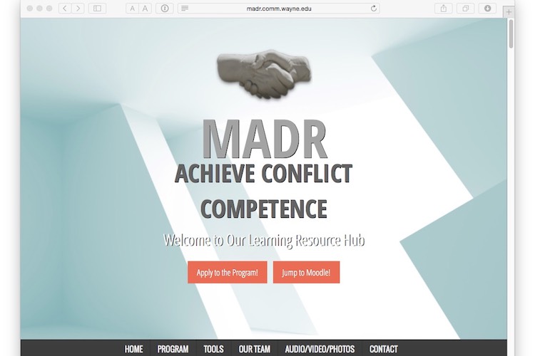 MADR Learning Hub start page.